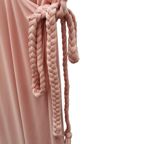 Misa Los Angeles Irina Wrap Maxi‎ Dress Small Pink Draped Formal Belted Ruffle - Picture 10 of 11